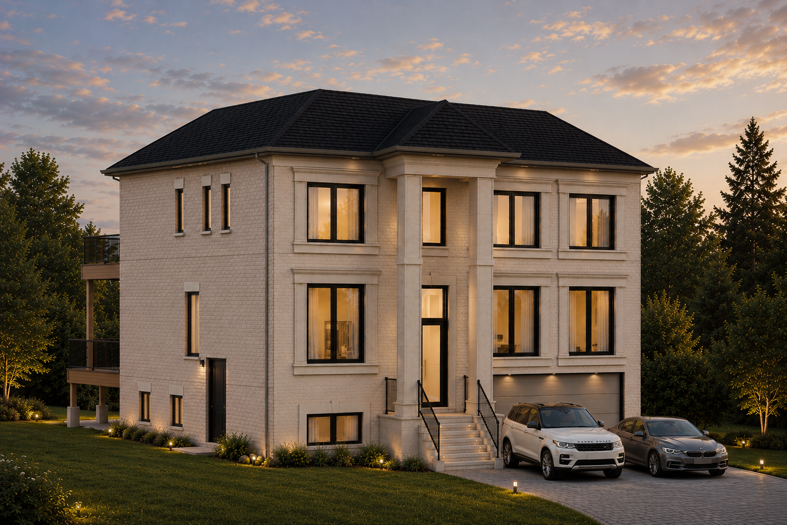 The Ridge custom home at sunset